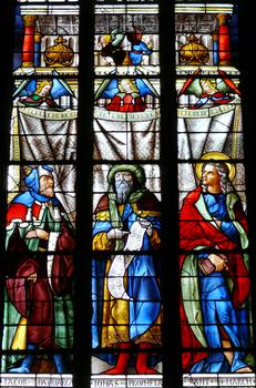 Auch - Cathédrale Sainte-Marie - Chapelles du déambulatire - Vitraux d'Arnaud de Moles (1507-1513) - Le patriarche Jacob, le prophète Jonas et saint Marc
