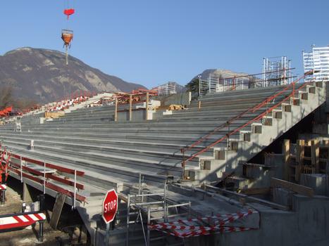 Stade de Grenoble - Réalisation de la structure en béton armé