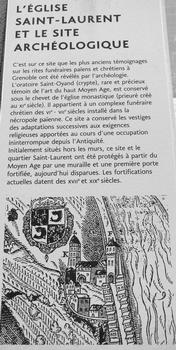 Musée archéologique de Grenoble - Eglise Saint-Laurent et crypte Saint-Oyand - Panneau d'information