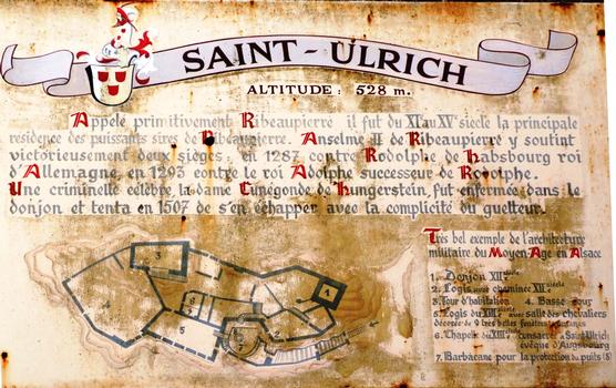 Ribeauvillé - Château Saint-Ulrich (Grand-Ribeaupierre) - Panneau d'information