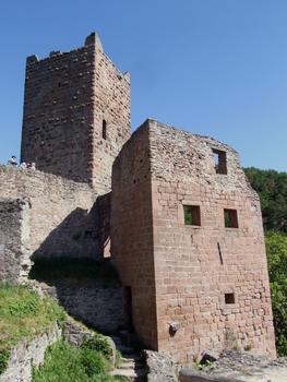 Ribeauvillé - Château Saint-Ulrich (Grand-Ribeaupierre) - Le logis et le donjon du 12ème siècle : Ribeauvillé - Château Saint-Ulrich (Grand-Ribeaupierre) - Le logis et le donjon du 12 ème siècle