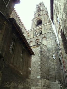 Le Puy-en-Velay - Cathédrale Notre-Dame - Clocher - Vue prise à partir de la maison du Prévôt