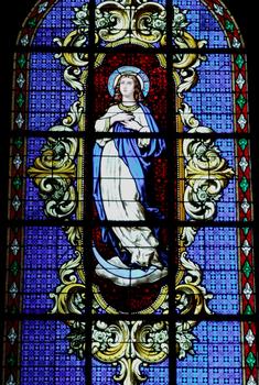 Faverney - Ancienne église abbatiale Notre-Dame - Vitrail représentant la Vierge