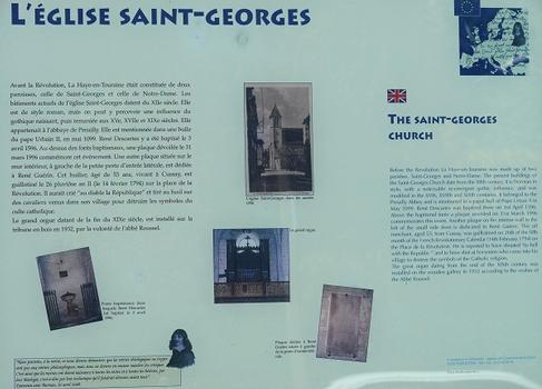 Descartes - Eglise Saint-Georges - Panneau d'information