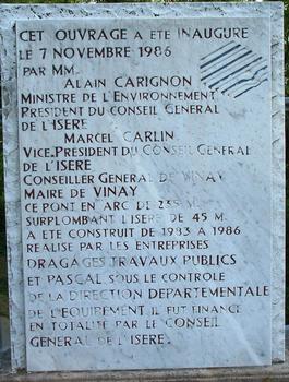 Vinay - Pont de Trellins - Plaque commémorative