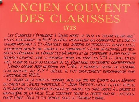 Salins-les-Bains - Ancien couvent des Clarisses - Panneau d'information