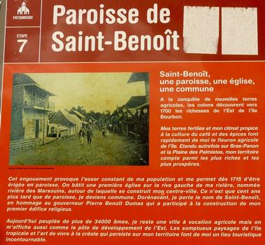 La Réunion - Eglise paroissiale Saint-Benoît - Panneau d'information