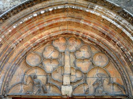 Laon (Aisne) - Eglise Saint-Martin - Tympan du portail de la façade occidentale
