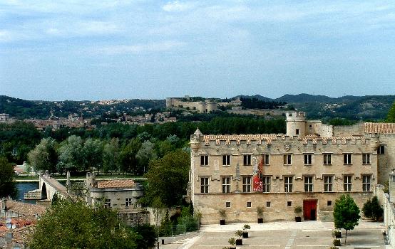 Fort Saint-André gesehen vom Papstpalast in Avignon