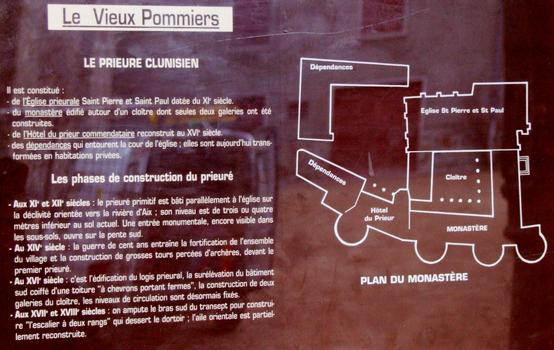 Pommiers - Prieuré Saint-Pierre - Panneau d'information