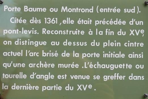 Saint-Bonnet-le-Château - Porte de Montrond ou porte Baume - Panneau d'information