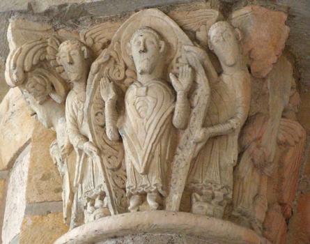 Abbatiale de Saint-Benoît-sur-Loire: Tour-porche de Gauzlin - Chapiteau - La gloire de saint Martin