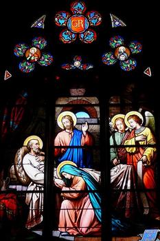 Montargis - Eglise de la Madeleine - Vitrail: mort de saint Joseph