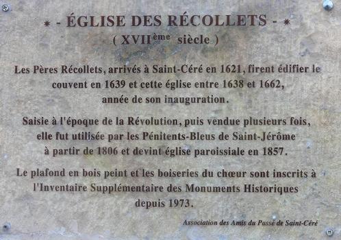 Saint-Céré - Eglise Notre-Dame des Récollets - Panneau d'information