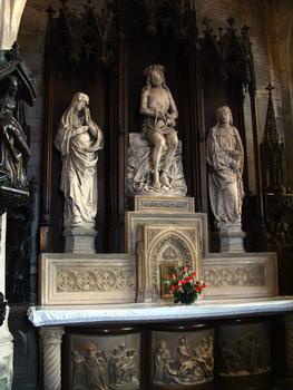 Louviers - Eglise Notre-Dame - Statues du 15ème siècle: Christ dans l'attente, la Vierge et Saint Jean