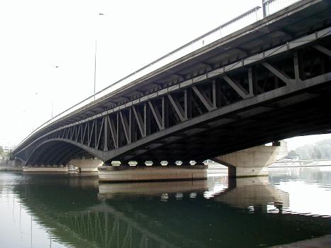 Lyon - Pont-route de la Mulatière et le pont autoroutier à l'arrière