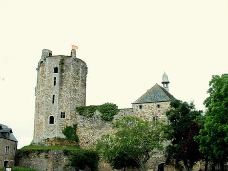 Château de Bricquebec - Le donjon et sa motte pris depuis la cour du château