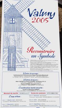 Moulin de Valmy reconstruit en 2005 après sa destruction par la tempête de 1999 - Panneau d'information