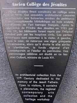 Reims - Ancien collège des Jésuites - Panneau d'information