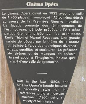 Reims - Cinéma Opéra - Panneau d'information