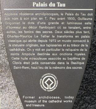 Reims - Palais du Tau (palais épiscopal) - Panneau d'information