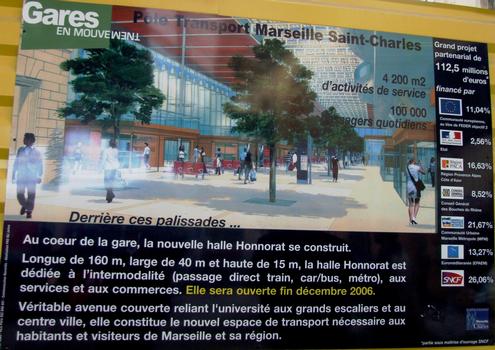 Marseille - Gare Saint-Charles - Halle Honnorat - Panneau d'information