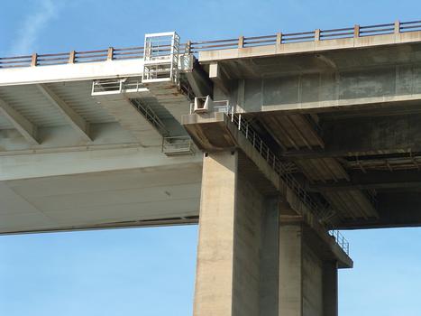 Viaduc de Martigues - Le pont principal et viaduc d'accès Est - Jonction et pile commune