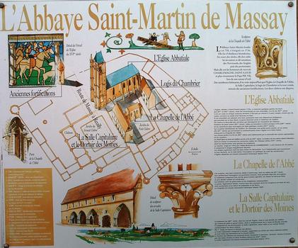 Massay - Ancienne abbaye Saint-Martin - Panneau d'information