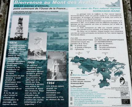 Pré-en-Pail - Belvédère du mont des Avaloirs - Panneau d'information