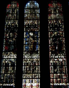 Cathédrale Saint-Etienne de Metz: Transept nord - Vitraux de Théobald de Lixheim - Registre inférieur représentant des saints