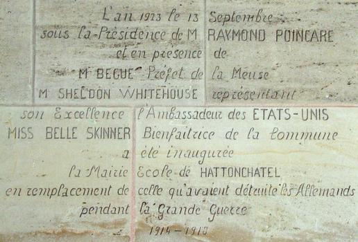 Hattonchâtel - Mairie - Ecole - Plaque commémorative