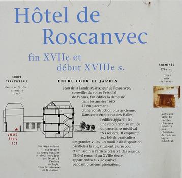 Vannes - Hôtel de Roscanvec - Panneau d'information