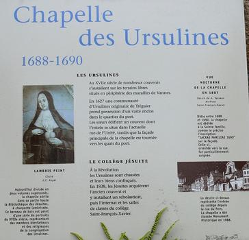 Vannes - Ancienne chapelle des Ursulines - Panneau d'information