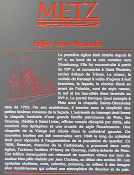 Metz - Eglise Saint-Maximin - Panneau d'information