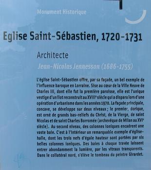 Nancy - Eglise Saint-Sébastien - Panneau d'information