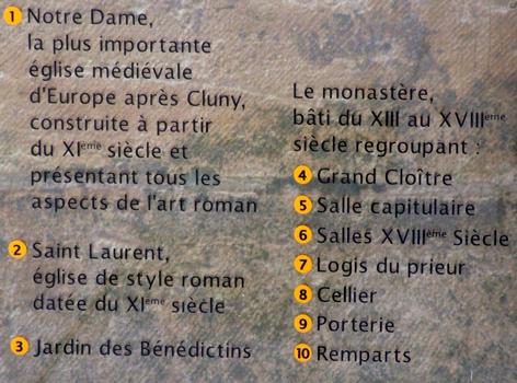 La Charité-sur-Loire - Eglise prieurale Notre-Dame - Index du plan de l'abbaye