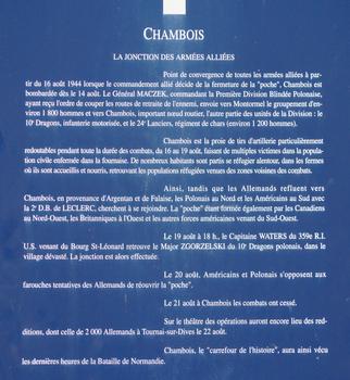 Donjon de Chambois - Plaque commémorative devant le donjon en souvenir des combats d'août 1944