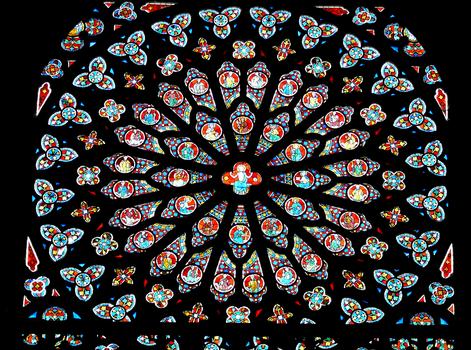 Cathédrale Notre-Dame de Sées - Rosace du bras sud du transept: Résurrection