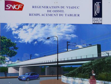 Nouveau pont ferroviaire d'Oissel - Panneau d'information