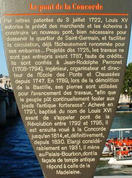 Pont de la Concorde - Panneau d'information