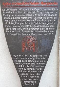 Paris 11ème arrondissement - Eglise Sainte-Marguerite - Panneau d'information