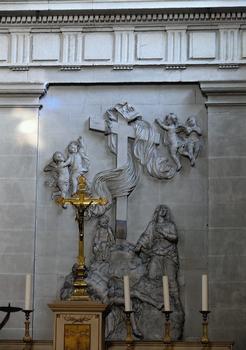 Paris 11 ème arrondissement - Eglise Sainte-Marguerite - Choeur - Déploration sur le Chist mort, fragments sculptés par Robert Le Lorrain pour le tombeau de la femme de François Girardon en 1705