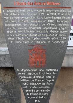Paris 13ème arrondissement - Ecole nationale supérieure des Arts et Métiers - Centre de Paris - Panneau d'information: Paris 13 ème arrondissement - Ecole nationale supérieure des Arts et Métiers - Centre de Paris - Panneau d'information
