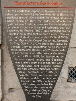 Paris 13ème arrondissement - Manufacture des Gobelins - Panneau d'information