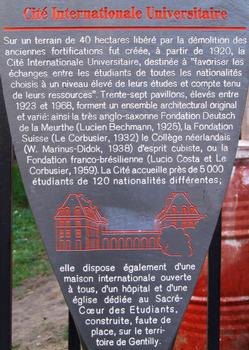 Cité Internationale Universitaire de Paris - Plaque