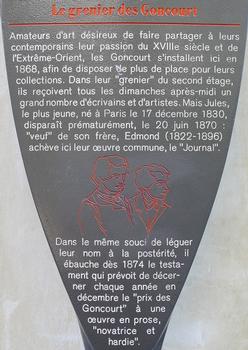 Paris 16ème arrondissement - Maison des frères Goncourt - Panneau d'information
