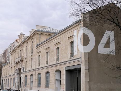 Paris 19ème arrondissement - Centre culturel «104»- Façade sur la rue d'Aubervilliers : Paris 19 ème arrondissement - Centre culturel «104»- Façade sur la rue d'Aubervilliers