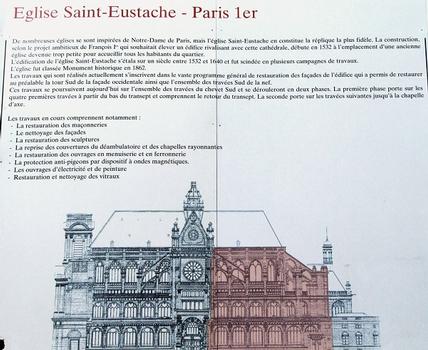 Paris 1er arrondissement - Eglise Saint-Eustache - Panneau d'information