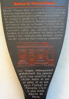 House of Nicolas Flamel, 51, rue de Montmorency, ParisInformationstafel