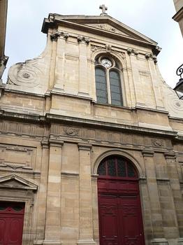 Paris 3 ème arrondissement - Eglise Notre-Dame des Blancs Manteaux - La façade de l'ancienne église des Barnabites construite en 1707, puis démontée et appliquée en avant de l'église des Blancs-Manteaux par l'architecte Baltard en 1863